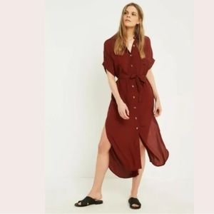 FAITHFULL THE BRAND Faretta Tie-Front Shirt Dress